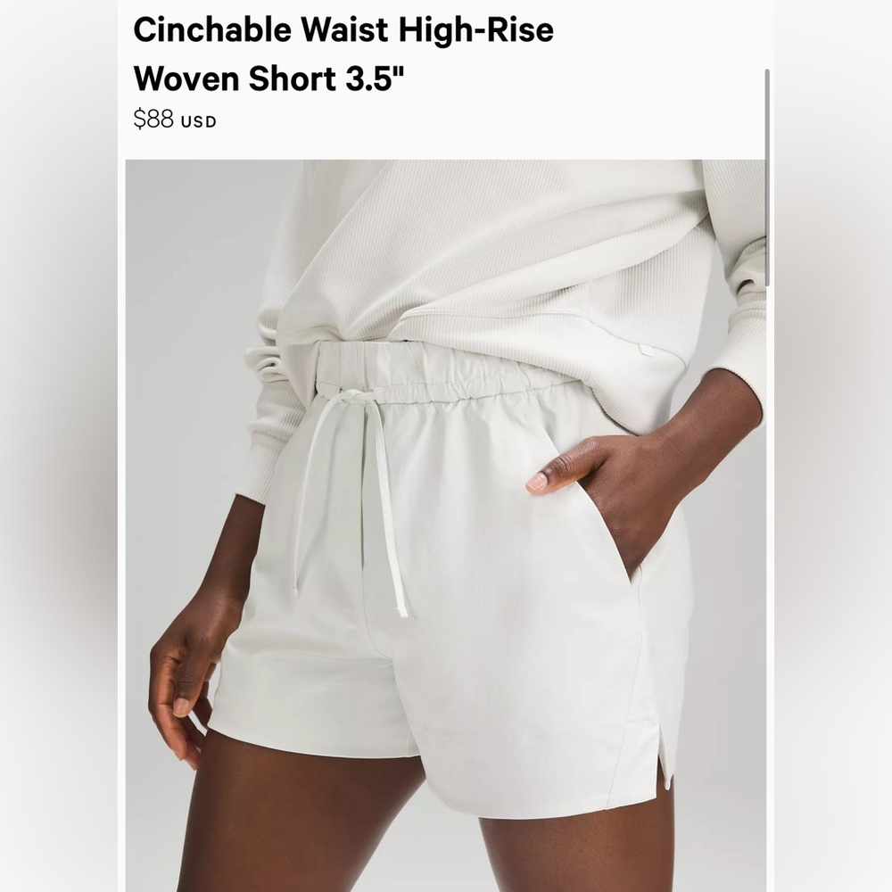 Cinchable Waist High Rise Woven Short 3.5”